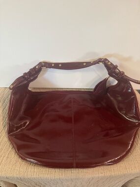 Gap Women’s Burgundy Patent Faux Leather Slouch Shoulder Bag